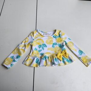 Tommy Bahama Baby Girls Swim Rashguard  Top Long Sleeve Infant Yellow 24 Mos